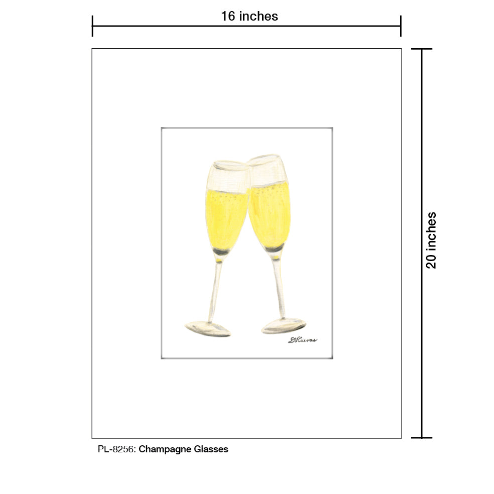 Champagne Glasses, Print (#8256) - Printed Canvas