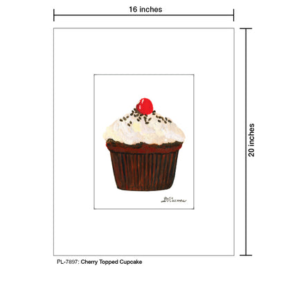 Cherry Topped Cupcake, Print (#7897) - Printed Canvas