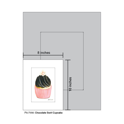 Chocolate Swirl Cupcake, Print (#7998) - Printed Canvas