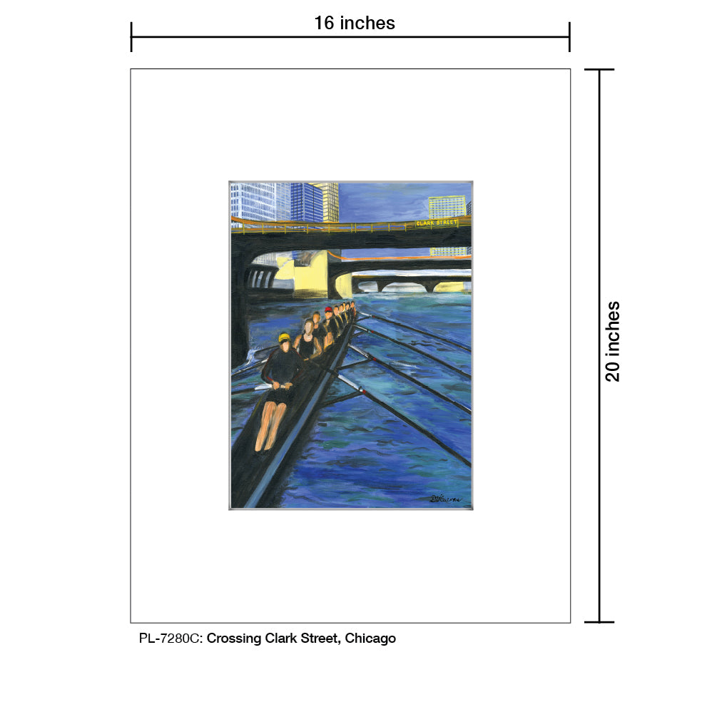 Crossing Clark Street, Chicago, Print (#7280C) - Printed Canvas
