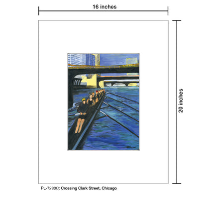 Crossing Clark Street, Chicago, Print (#7280C) - Printed Canvas