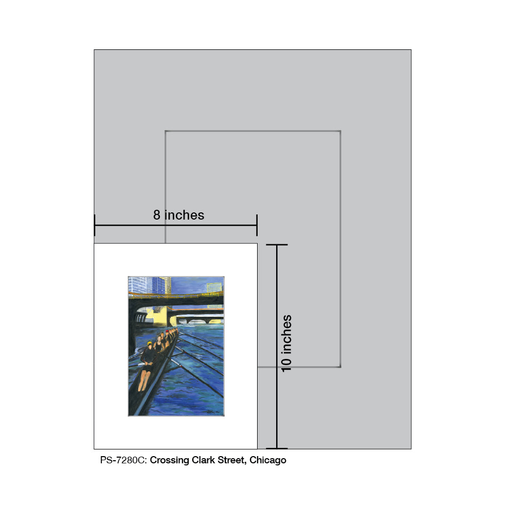 Crossing Clark Street, Chicago, Print (#7280C) - Printed Canvas
