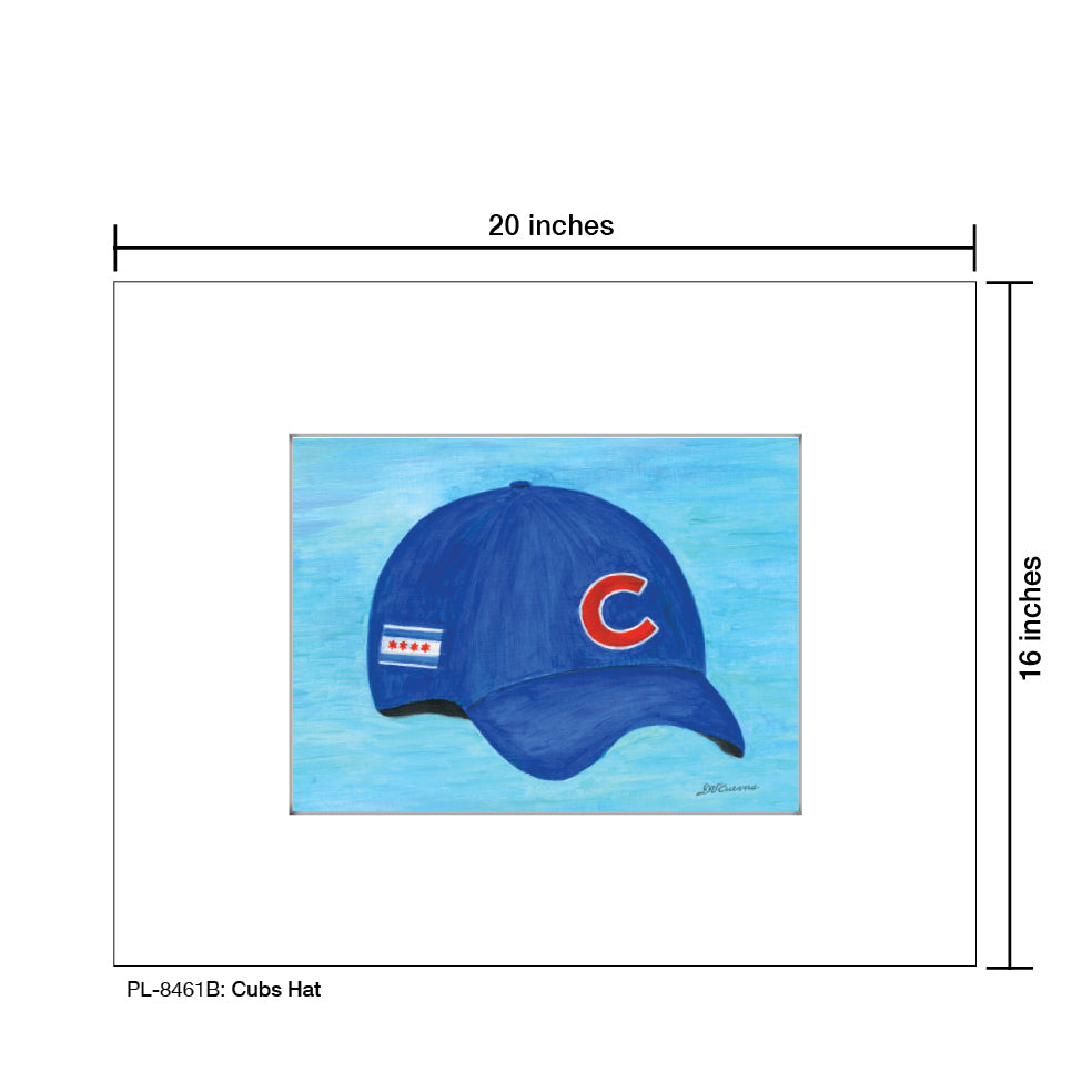 Cubs Hat, Print (#8461B), Printe Matted, www.printedcanvas.com