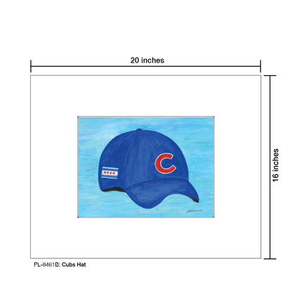 Cubs Hat, Print (#8461B), Printe Matted, www.printedcanvas.com
