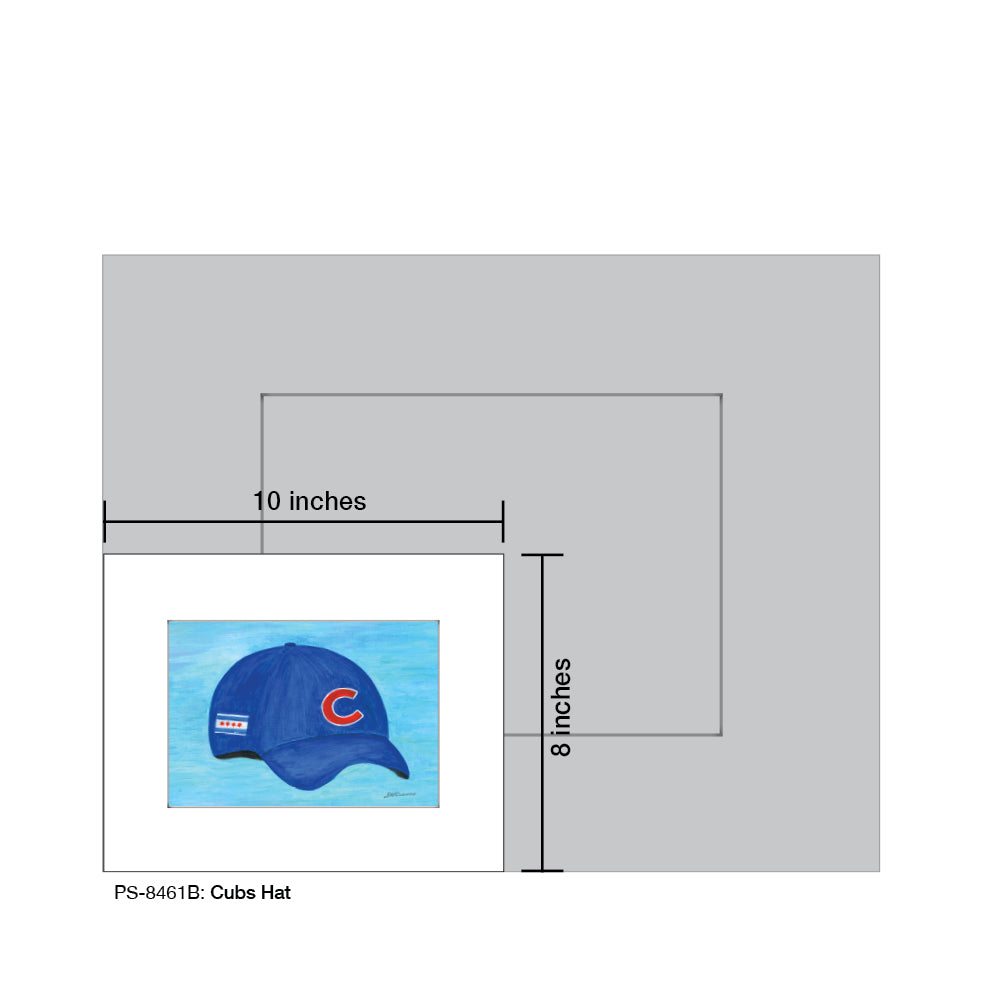 Cubs Hat, Print (#8461B), Print Matted, www.printedcanvas.com