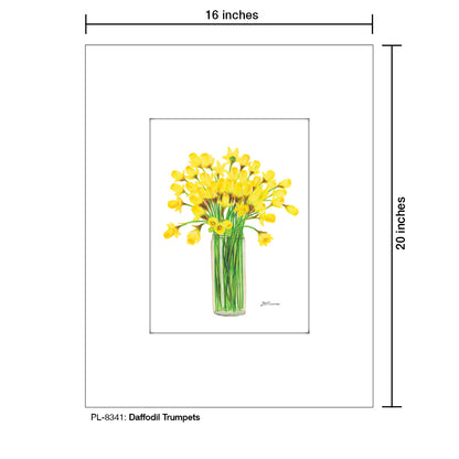 Daffodil Trumpets, Print (#8341A), Printe Matted, www.printedcanvas.com