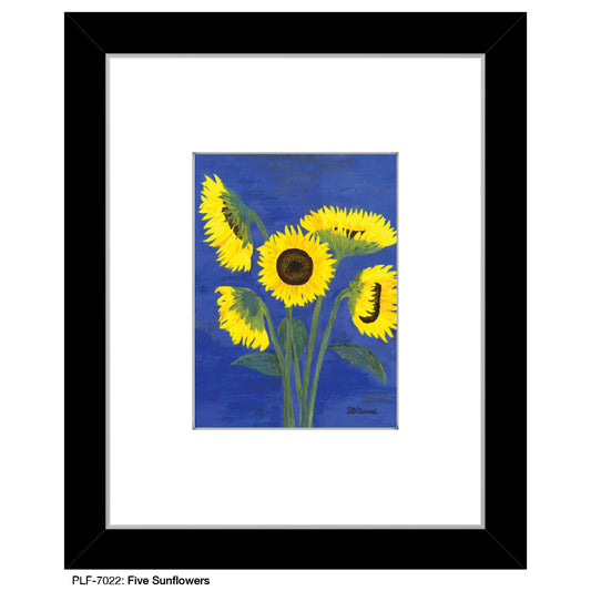Five Sunflowers, Print (#7022) - Printed Canvas