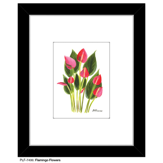 Flamingo Flowers, Print (#7406) - Printed Canvas