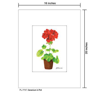 Geranium In Pot, Print (#7797) - Printed Canvas