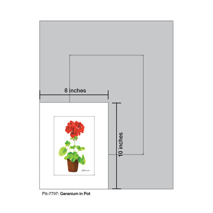 Geranium In Pot, Print (#7797) - Printed Canvas