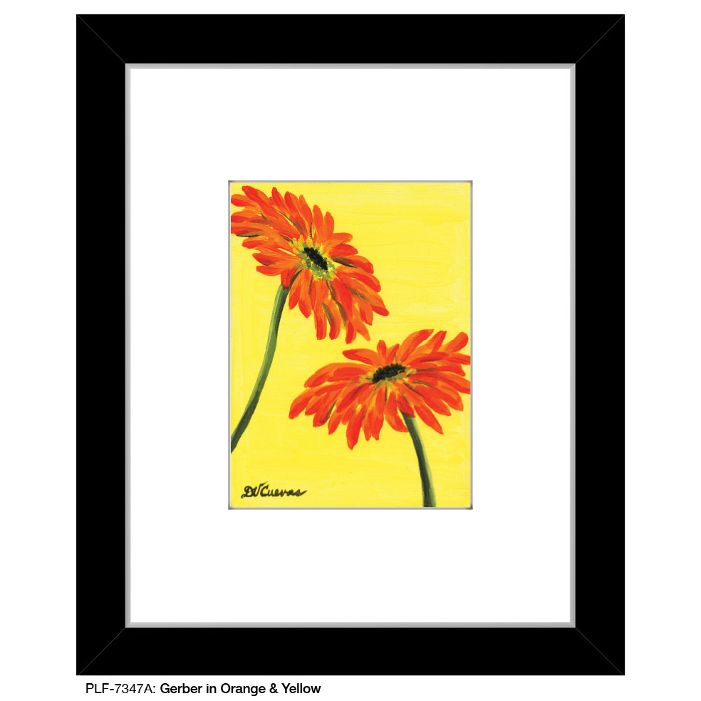 Gerber In Orange & Yellow, Print (#7347A) - Printed Canvas