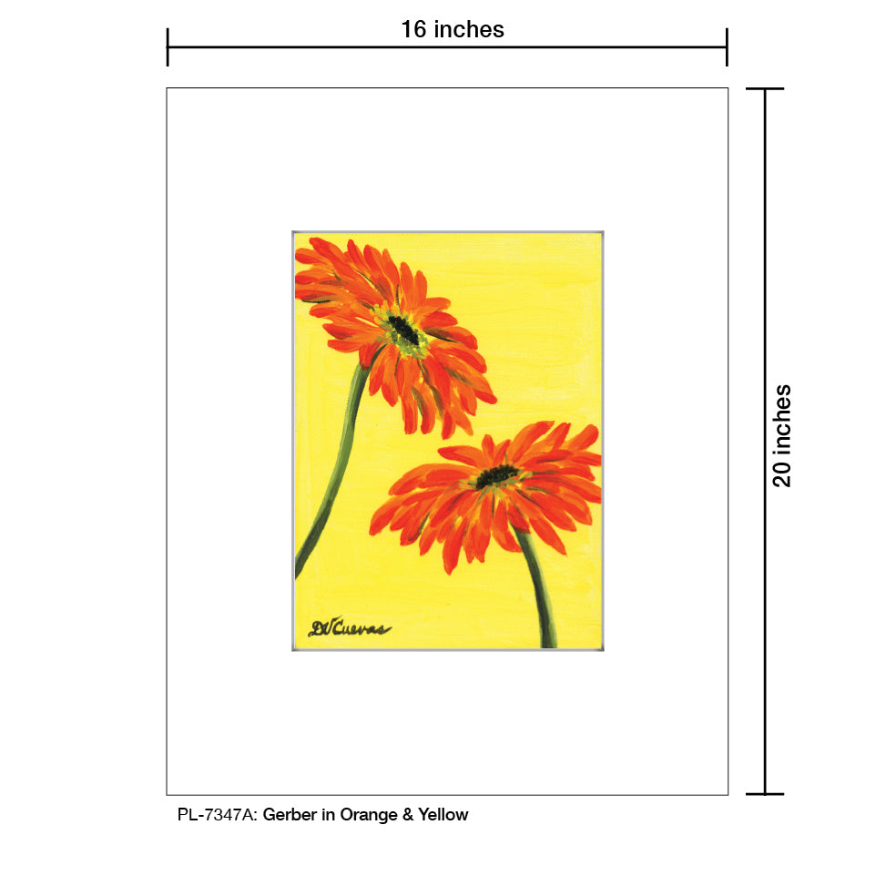 Gerber In Orange & Yellow, Print (#7347A) - Printed Canvas