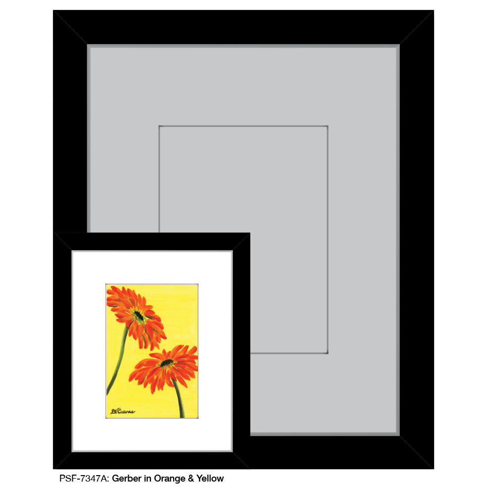 Gerber In Orange & Yellow, Print (#7347A) - Printed Canvas