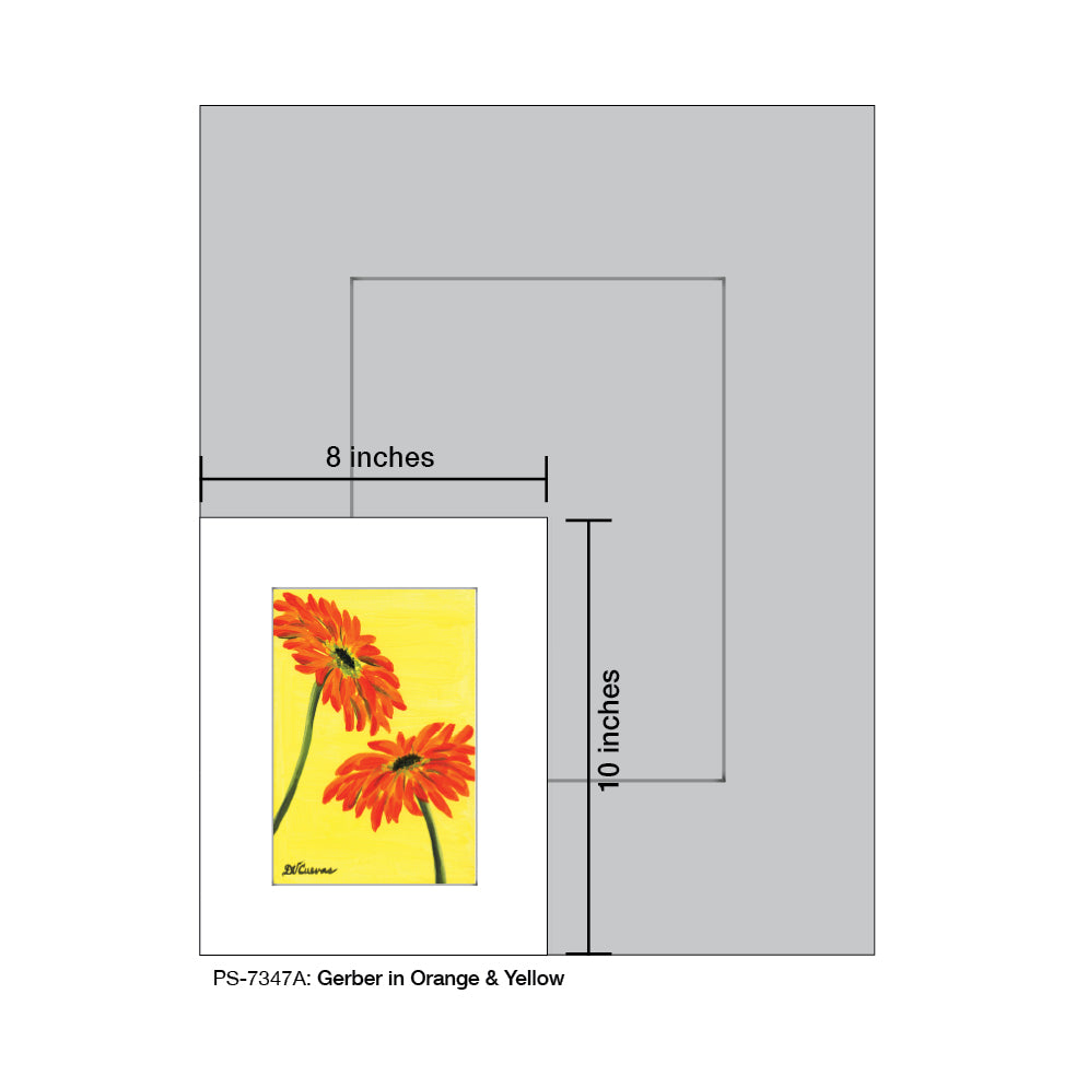 Gerber In Orange & Yellow, Print (#7347A) - Printed Canvas