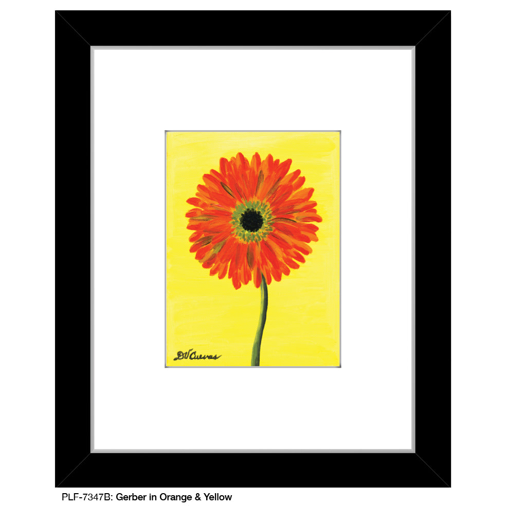 Gerber In Orange & Yellow, Print (#7347B) - Printed Canvas