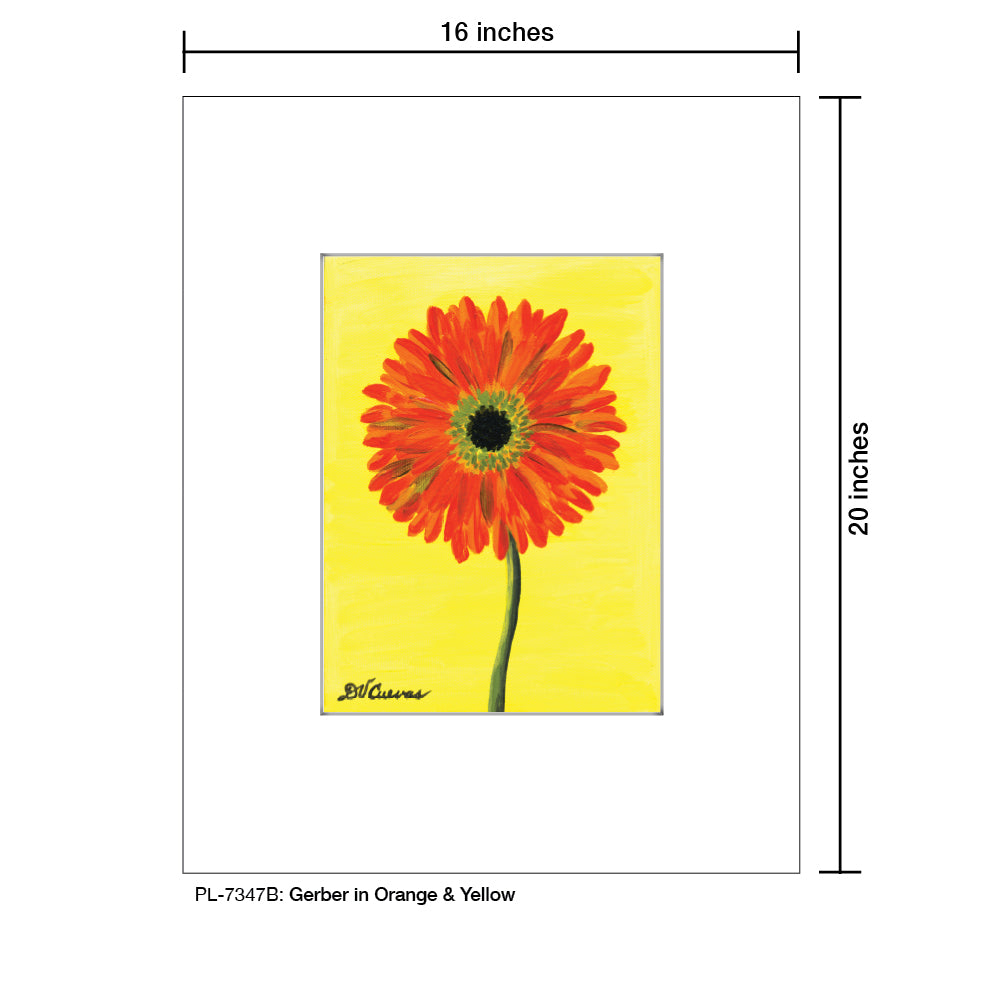 Gerber In Orange & Yellow, Print (#7347B) - Printed Canvas