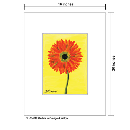 Gerber In Orange & Yellow, Print (#7347B) - Printed Canvas
