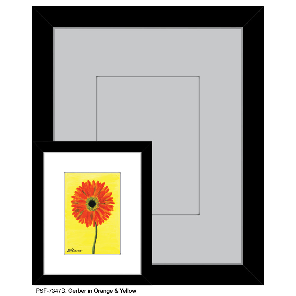 Gerber In Orange & Yellow, Print (#7347B) - Printed Canvas