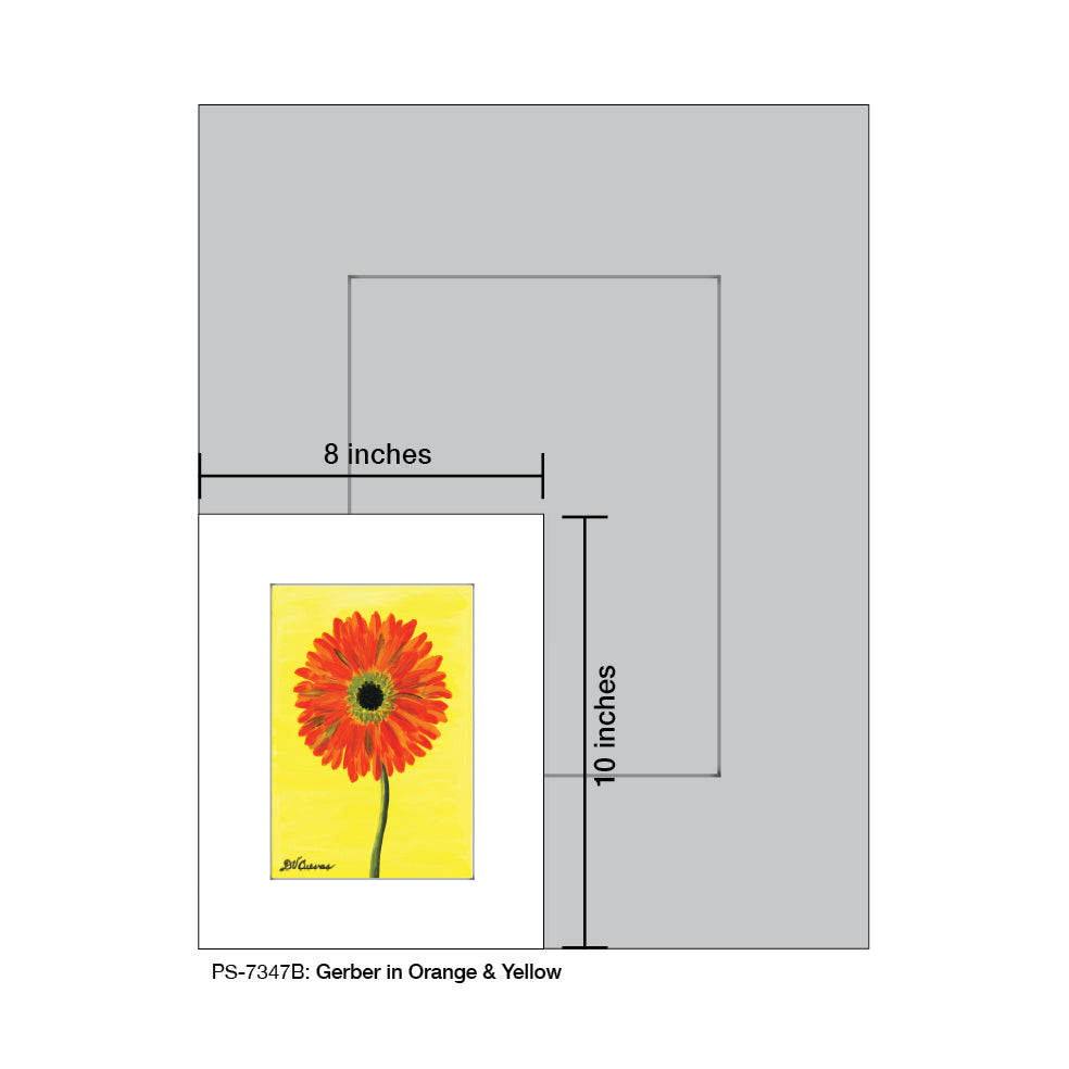 Gerber In Orange & Yellow, Print (#7347B) - Printed Canvas