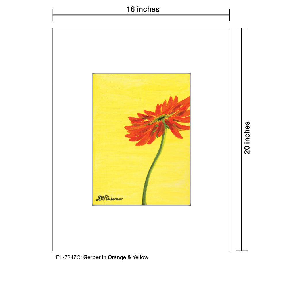 Gerber In Orange & Yellow, Print (#7347C) - Printed Canvas