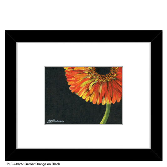 Gerber Orange On Black 1, Print (#7432A) - Printed Canvas