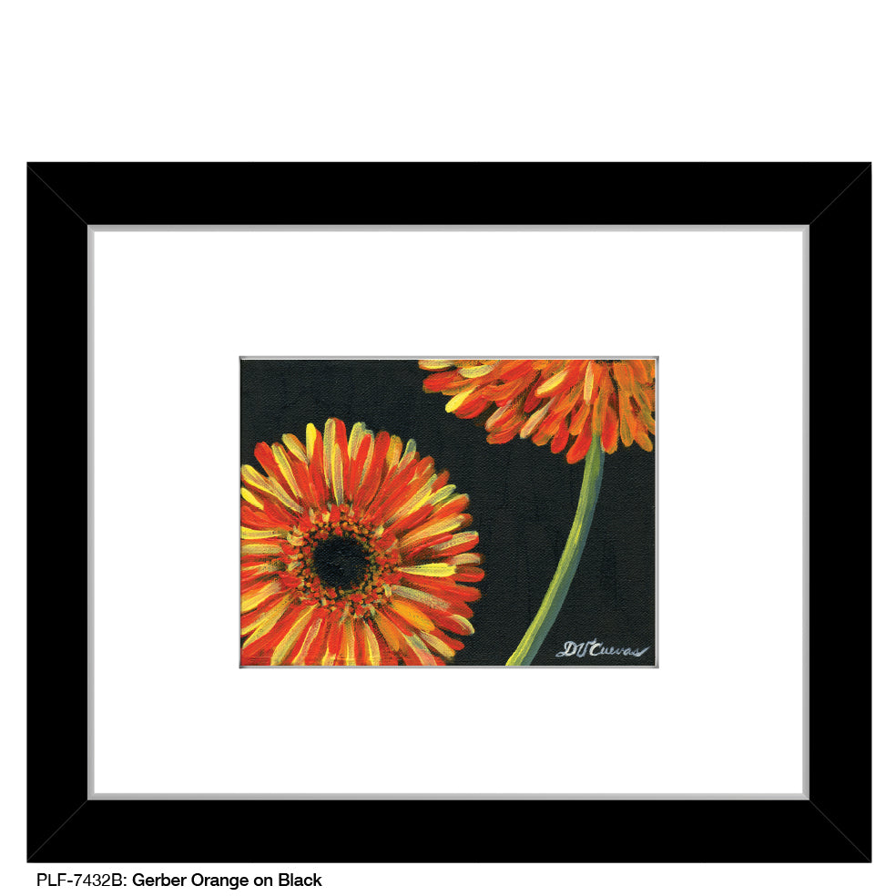 Gerber Orange On Black 2, Print (#7432B) - Printed Canvas