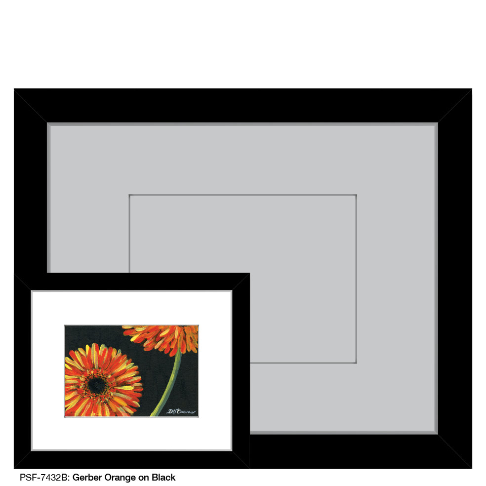 Gerber Orange On Black 2, Print (#7432B) - Printed Canvas