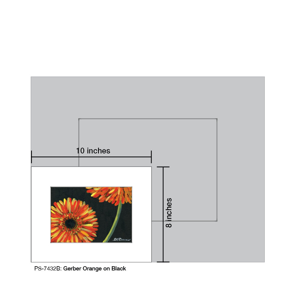 Gerber Orange On Black 2, Print (#7432B) - Printed Canvas
