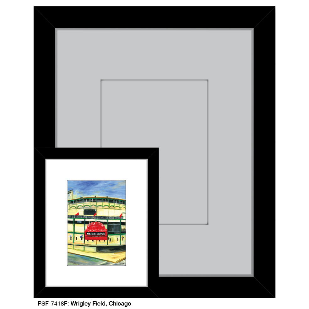 Wrigley Field, Chicago, Print (#7418F), Print Matted, www.printedcanvas.com