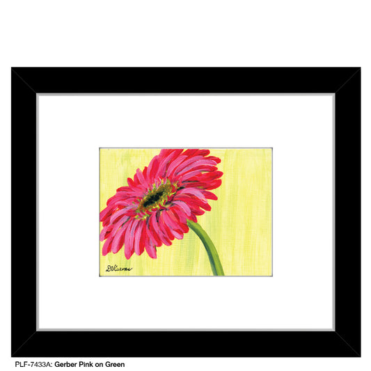 Gerber Pink on Green, Print (#7433A) - Printed Canvas