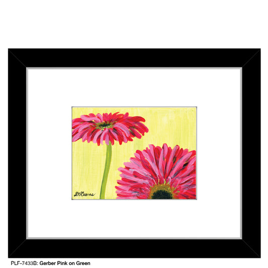 Gerber Pink on Green, Print (#7433B) - Printed Canvas