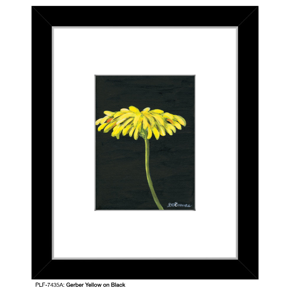 Gerber Yellow On Black 1, Print (#7435A) - Printed Canvas