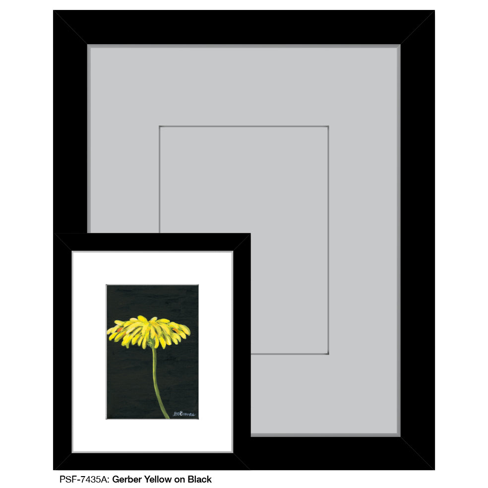 Gerber Yellow On Black 1, Print (#7435A) - Printed Canvas