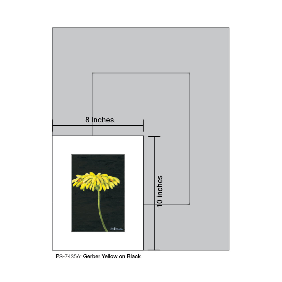 Gerber Yellow On Black 1, Print (#7435A) - Printed Canvas