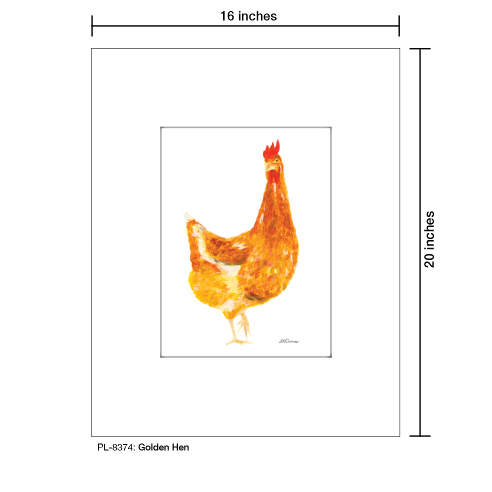 Golden Hen, Print (#8374B), Printe Matted, www.printedcanvas.com