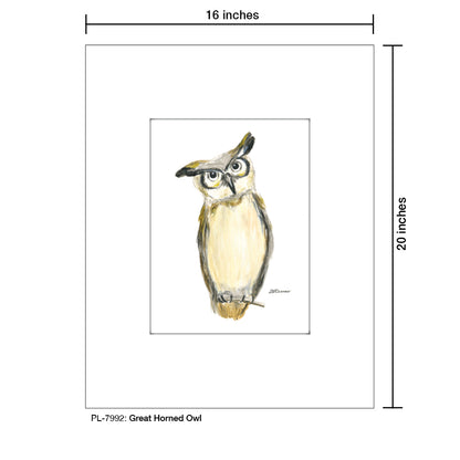 Great Horned Owl, Print (#7992) - Printed Canvas