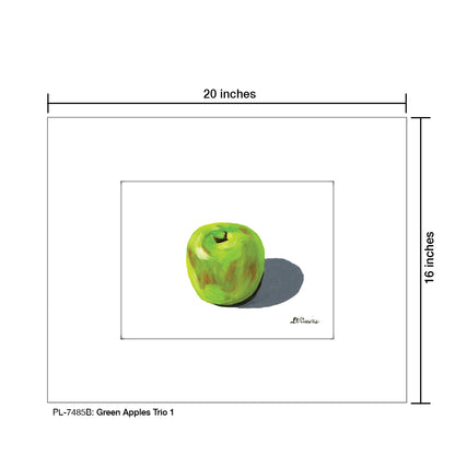 Green Apples Trio B, Print (#7485B) - Printed Canvas