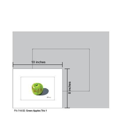 Green Apples Trio B, Print (#7485B) - Printed Canvas