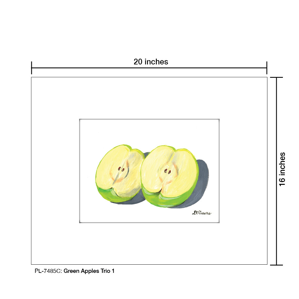 Green Apples Trio C, Print (#7485C) - Printed Canvas
