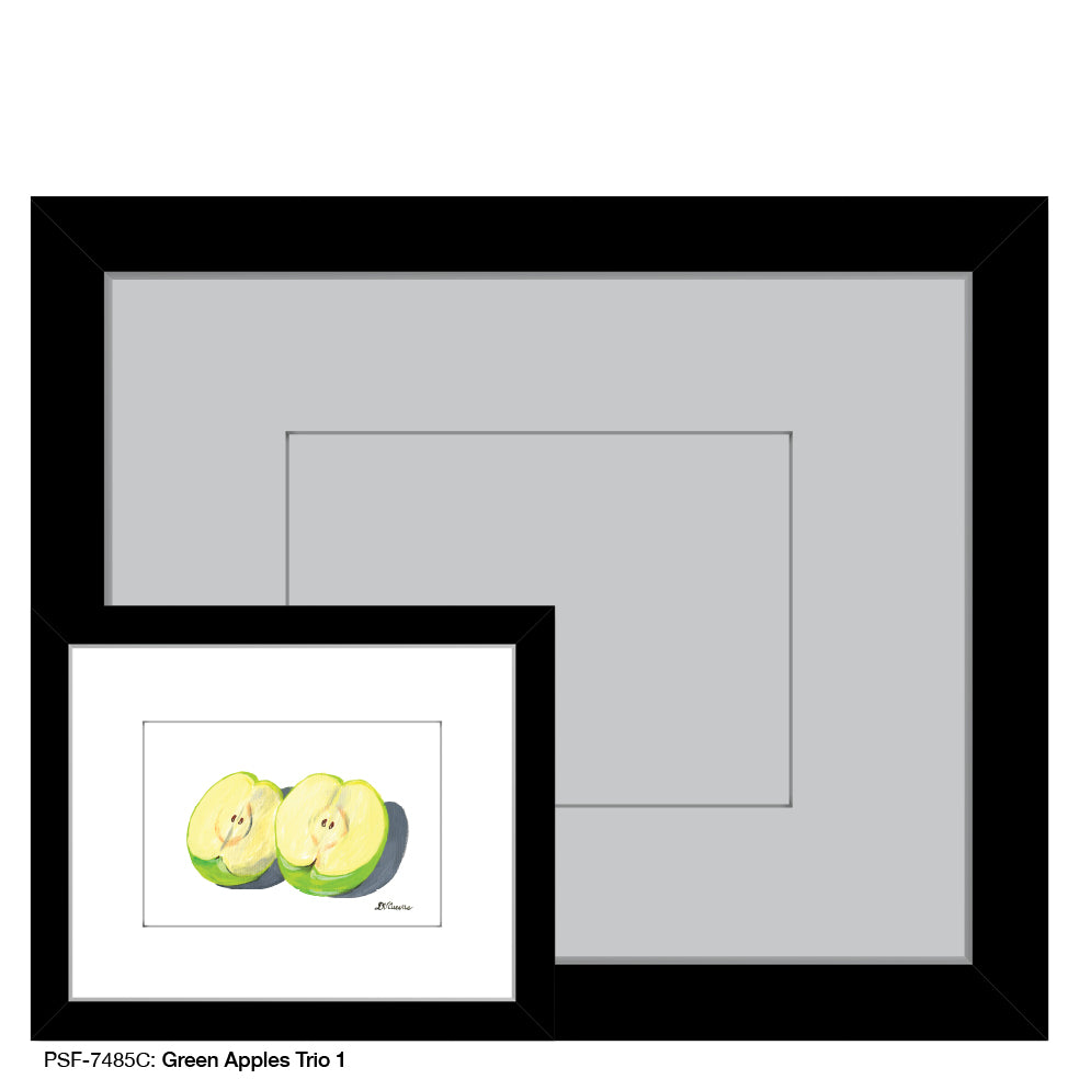 Green Apples Trio C, Print (#7485C) - Printed Canvas