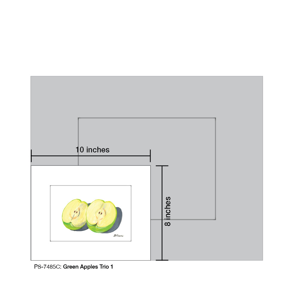Green Apples Trio C, Print (#7485C) - Printed Canvas