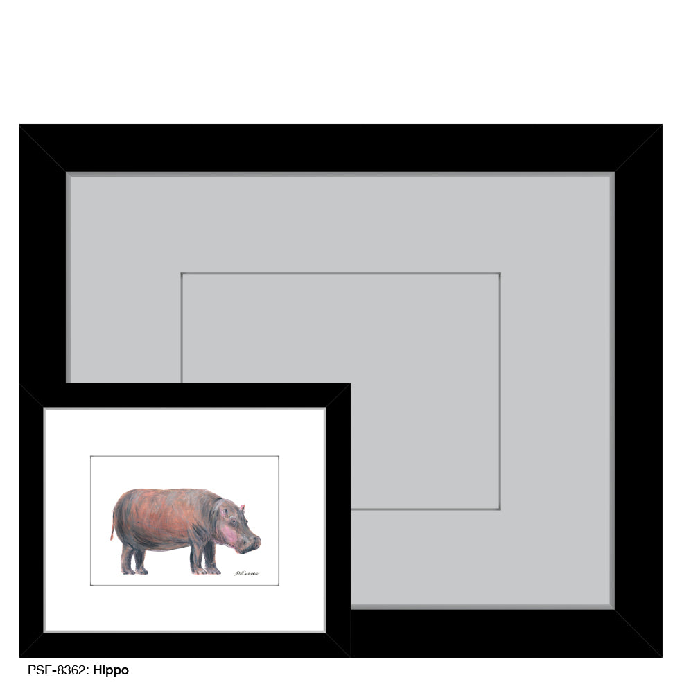 Hippo, Print (#8362B), Print Matted, www.printedcanvas.com