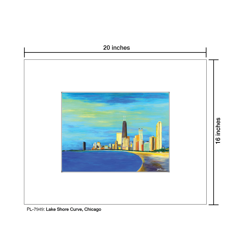 Lake Shore Curve, Chicago, Print (#7949) - Printed Canvas