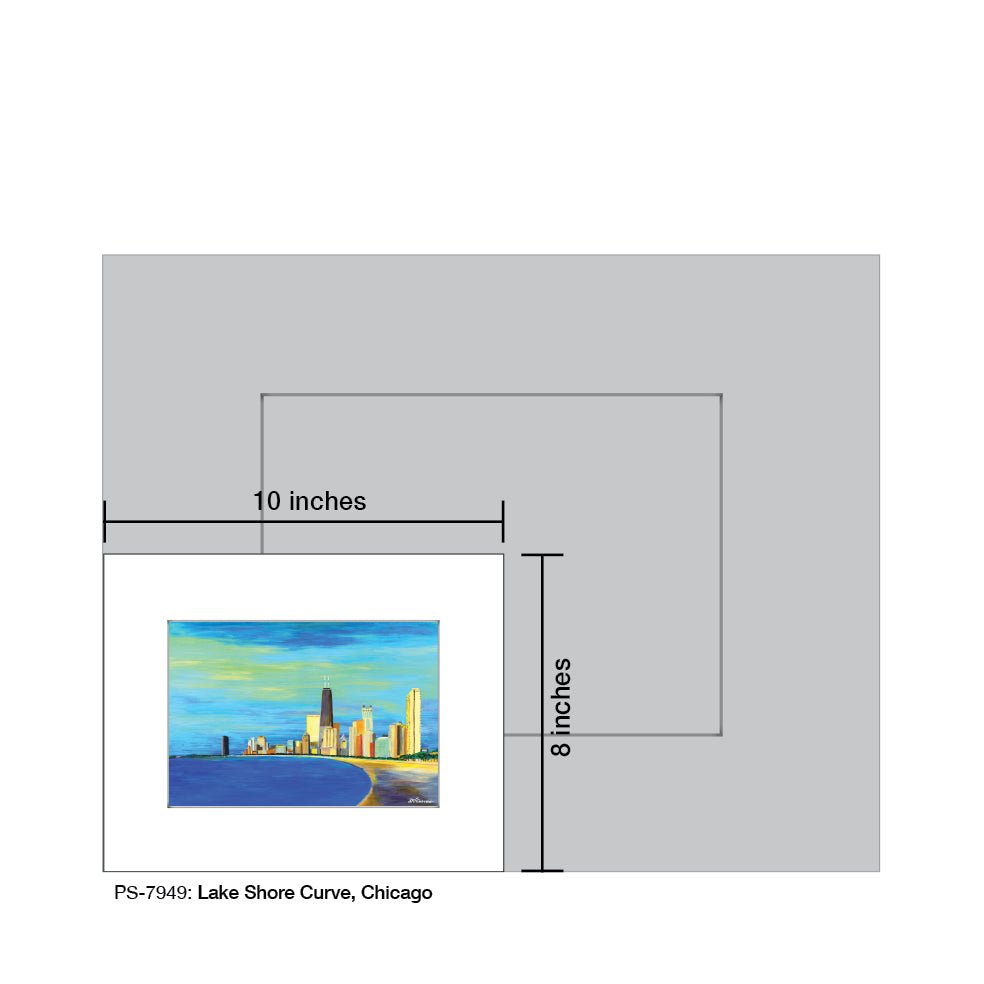 Lake Shore Curve, Chicago, Print (#7949) - Printed Canvas