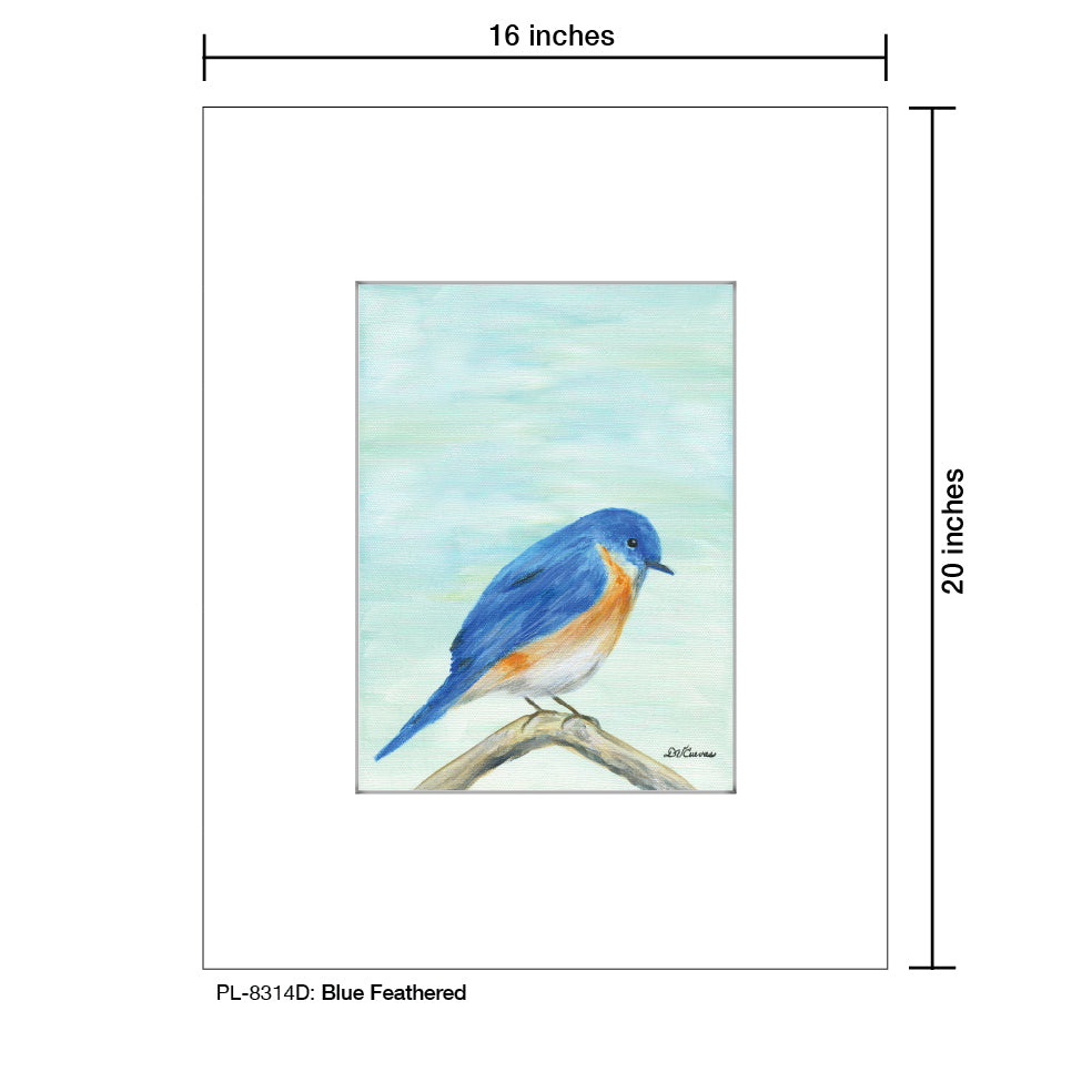 Blue Feathered, Print (#8314D), Printe Matted, www.printedcanvas.com