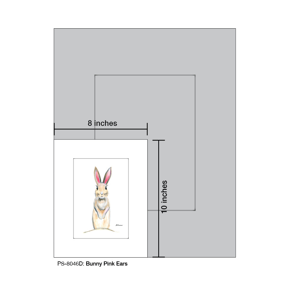 Bunny Pink Ears, Print (#8046D), Print Matted, www.printedcanvas.com