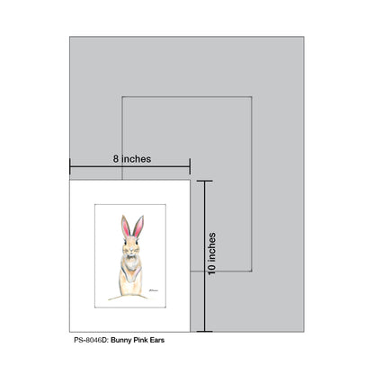 Bunny Pink Ears, Print (#8046D), Print Matted, www.printedcanvas.com