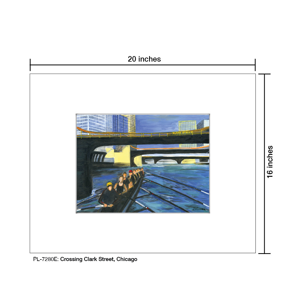 Crossing Clark Street, Chicago, Print (#7280E) - Printed Canvas