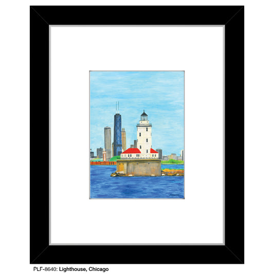 Lighthouse, Chicago, Print (#8640A), Print Matted, www.printedcanvas.com