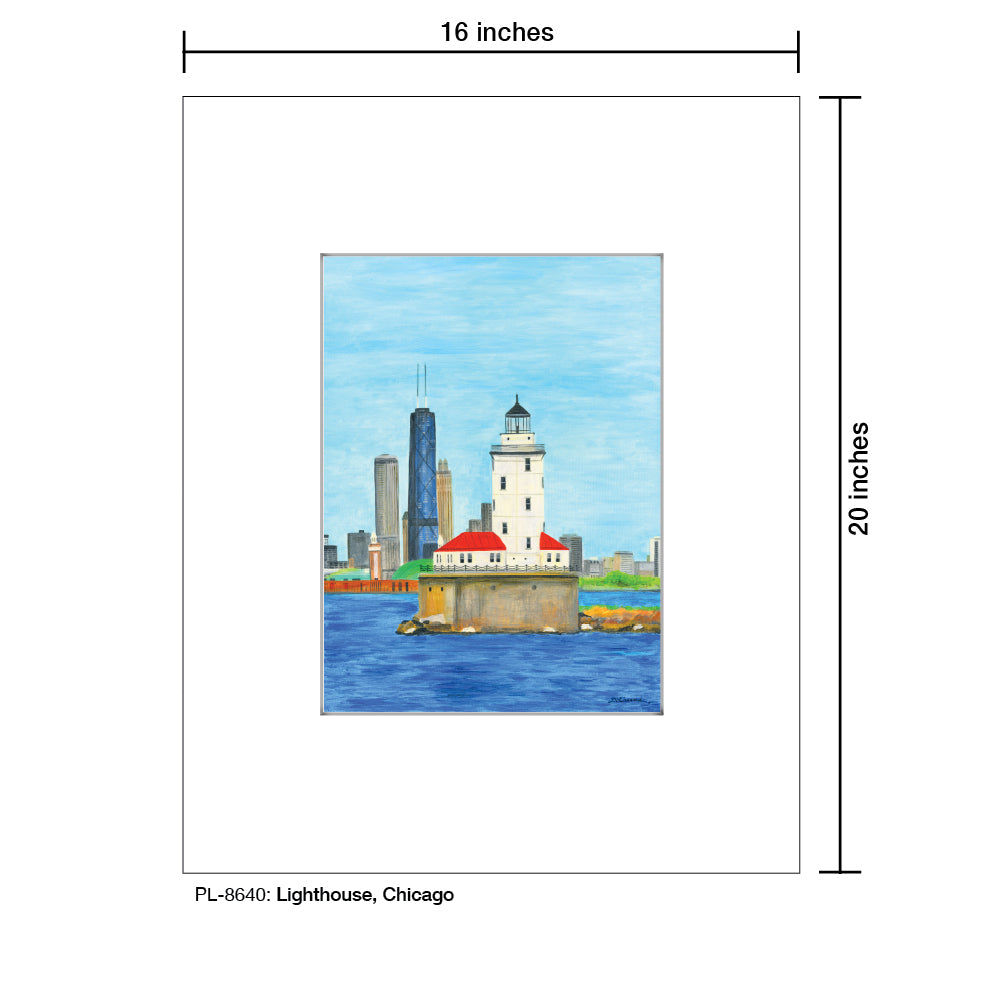 Lighthouse, Chicago, Print (#8640A), Printe Matted, www.printedcanvas.com